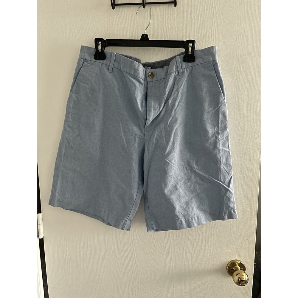 Izod Blue Mens Short Size 36 Flat Front, Beach, Vacation, Nautical